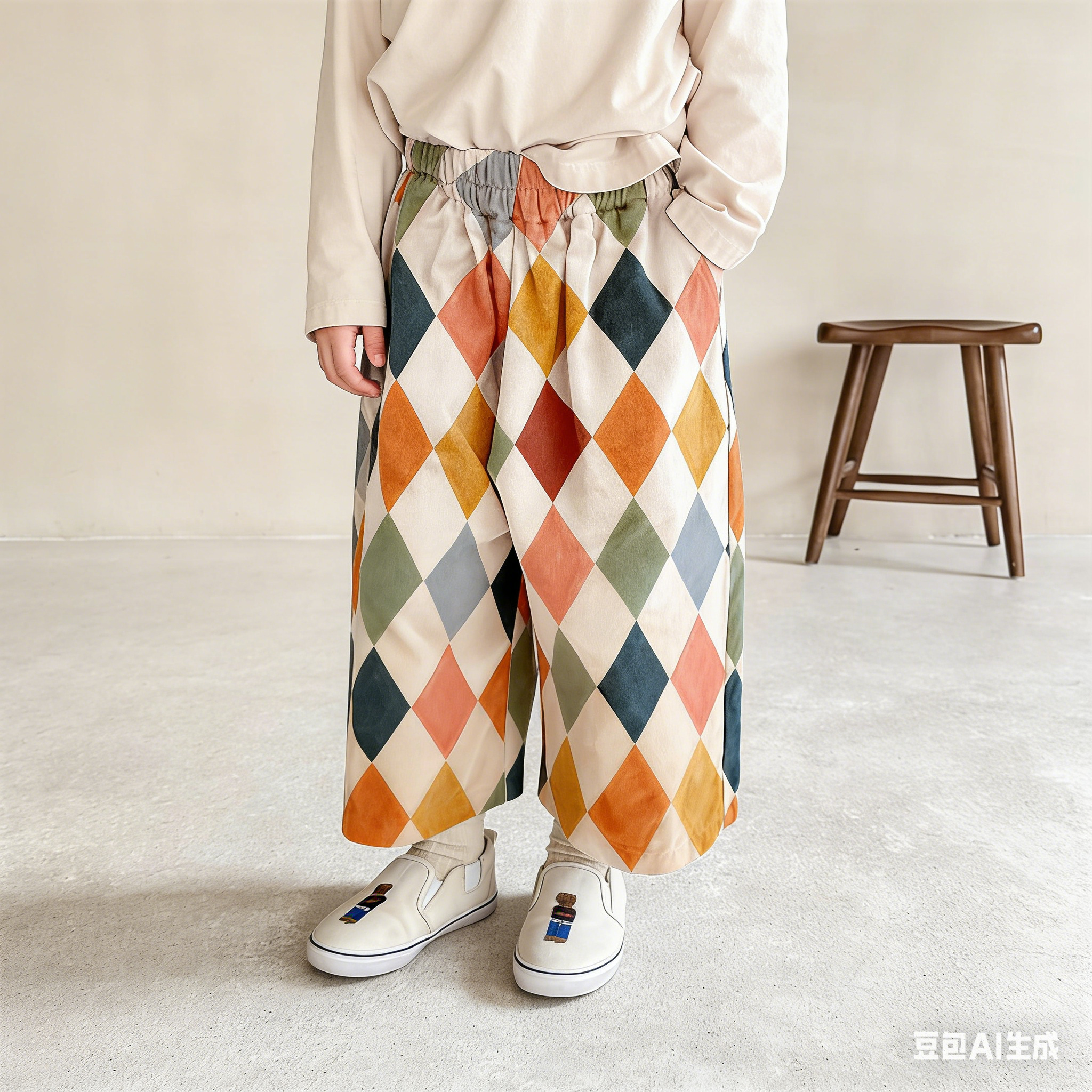 Baby & Kids Diamond Plaid Print Pants