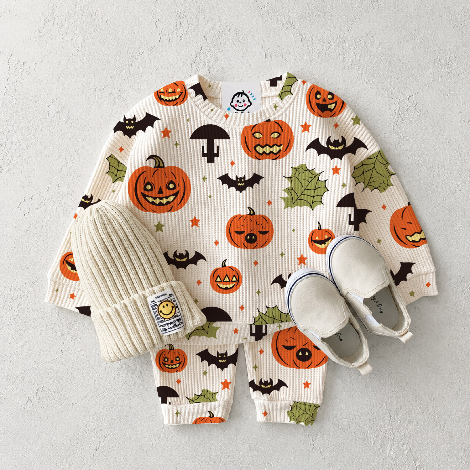 Baby Pumpkin Bat Waffle 2-Piece Set