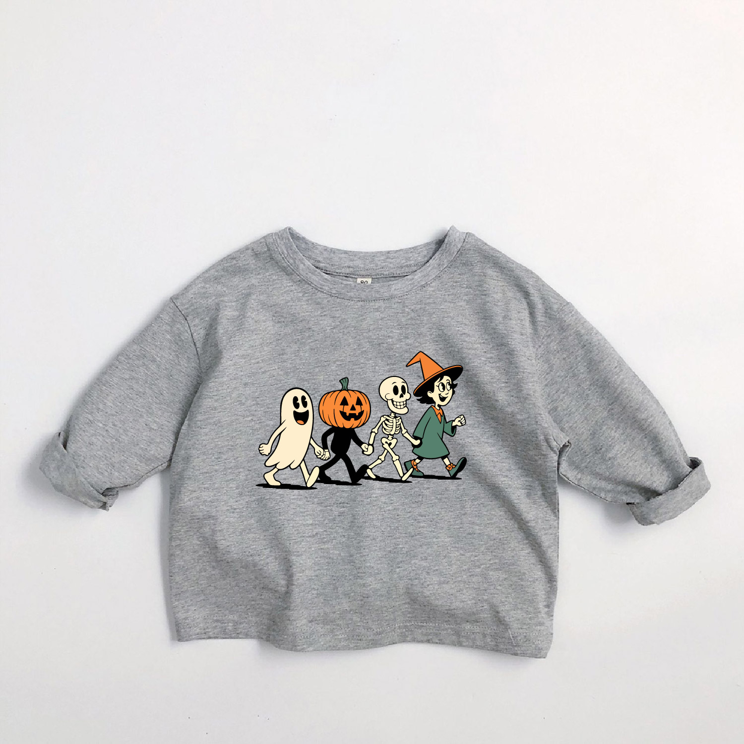 Kids Ghost Pumpkin Skull Long-Sleeve T-shirt