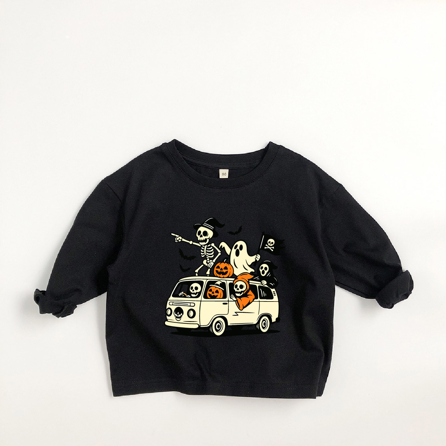 Kids Skull Pumpkin Long-Sleeve T-shirt