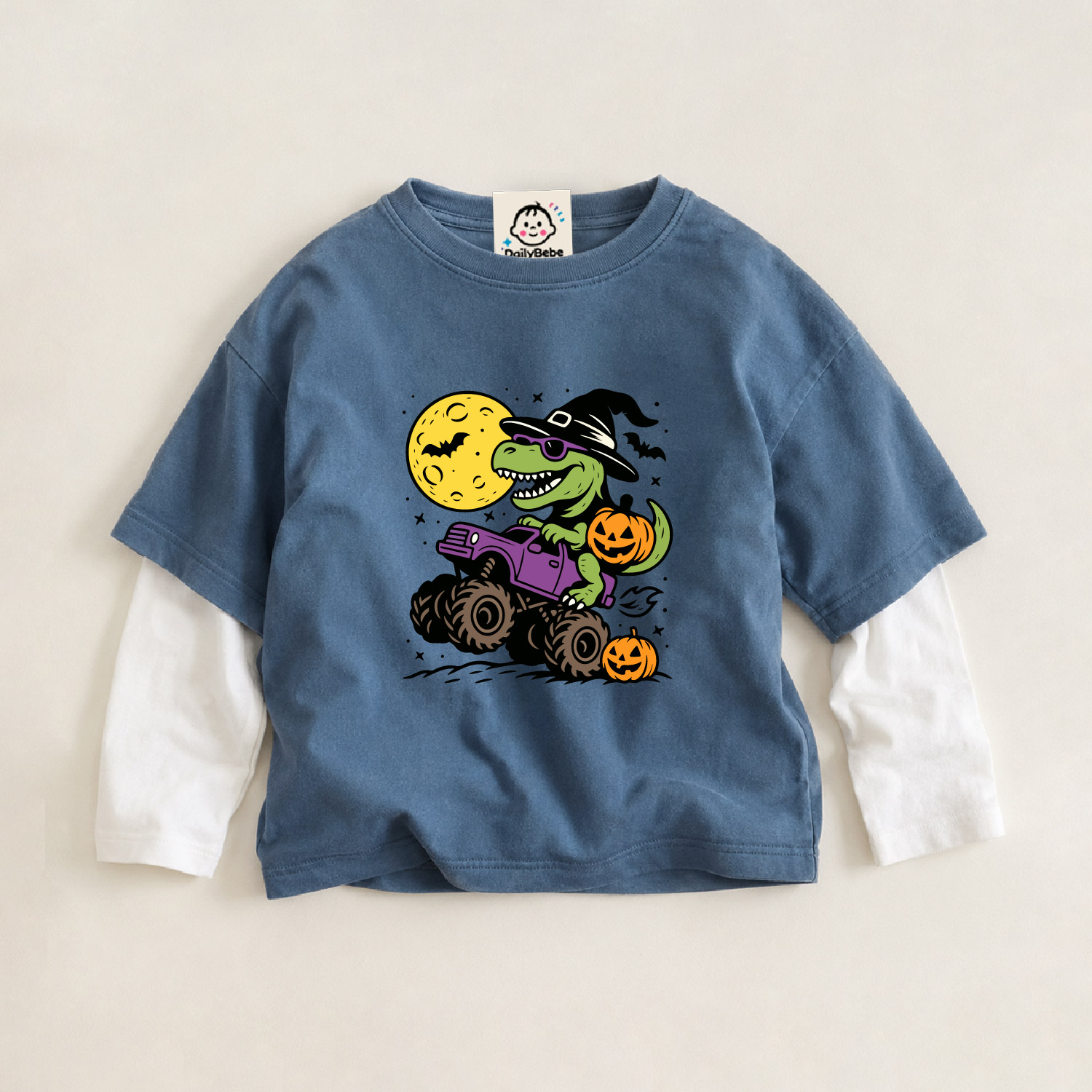 Baby & Kids Dinosaur Pumpkin Faux Two-Piece Tee (6M-12Y)