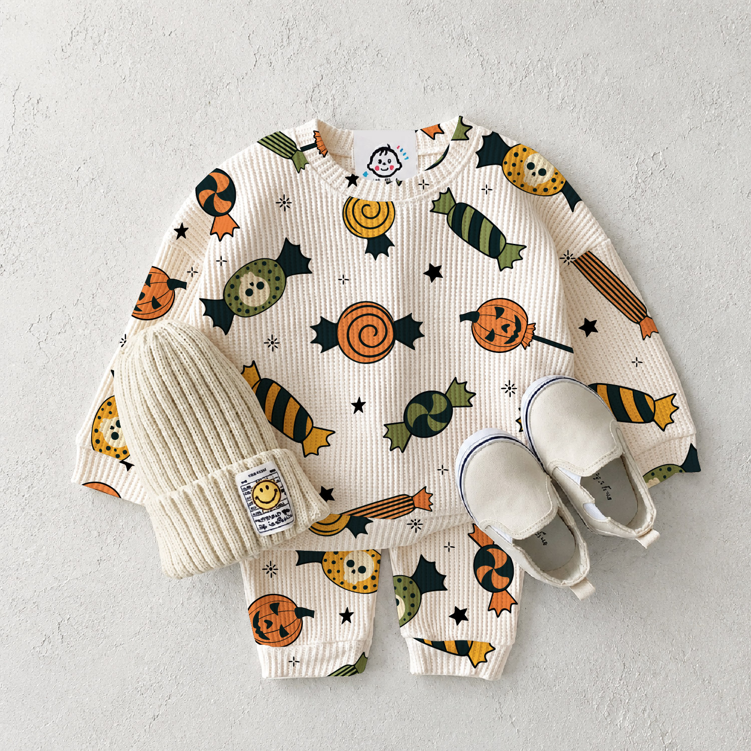 Baby Candy Pumpkin Waffle 2-Piece Set