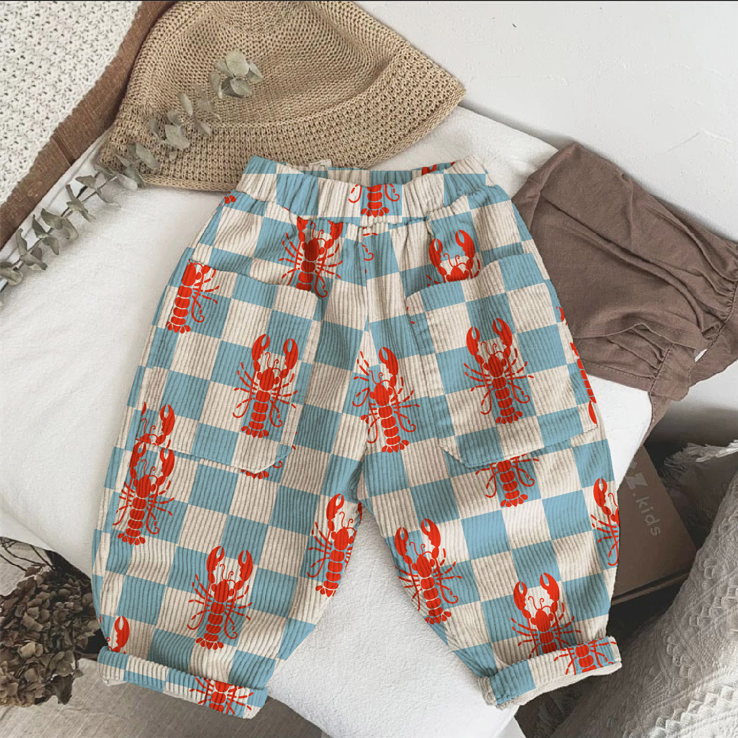 Baby & Kids Checkerboard Lobster Corduroy Pants
