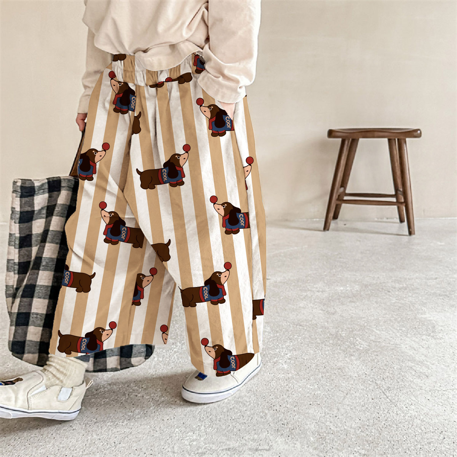 Baby & Kids Stripe Dog Pattern Pants