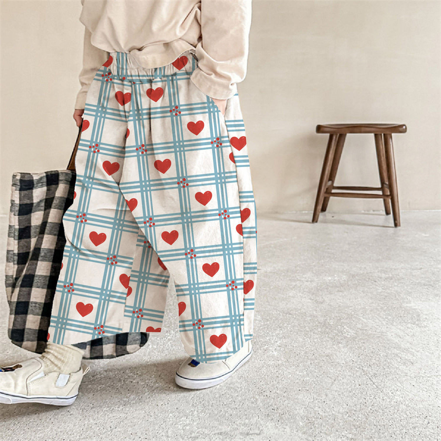 Baby & Kids Checkered Heart Pants