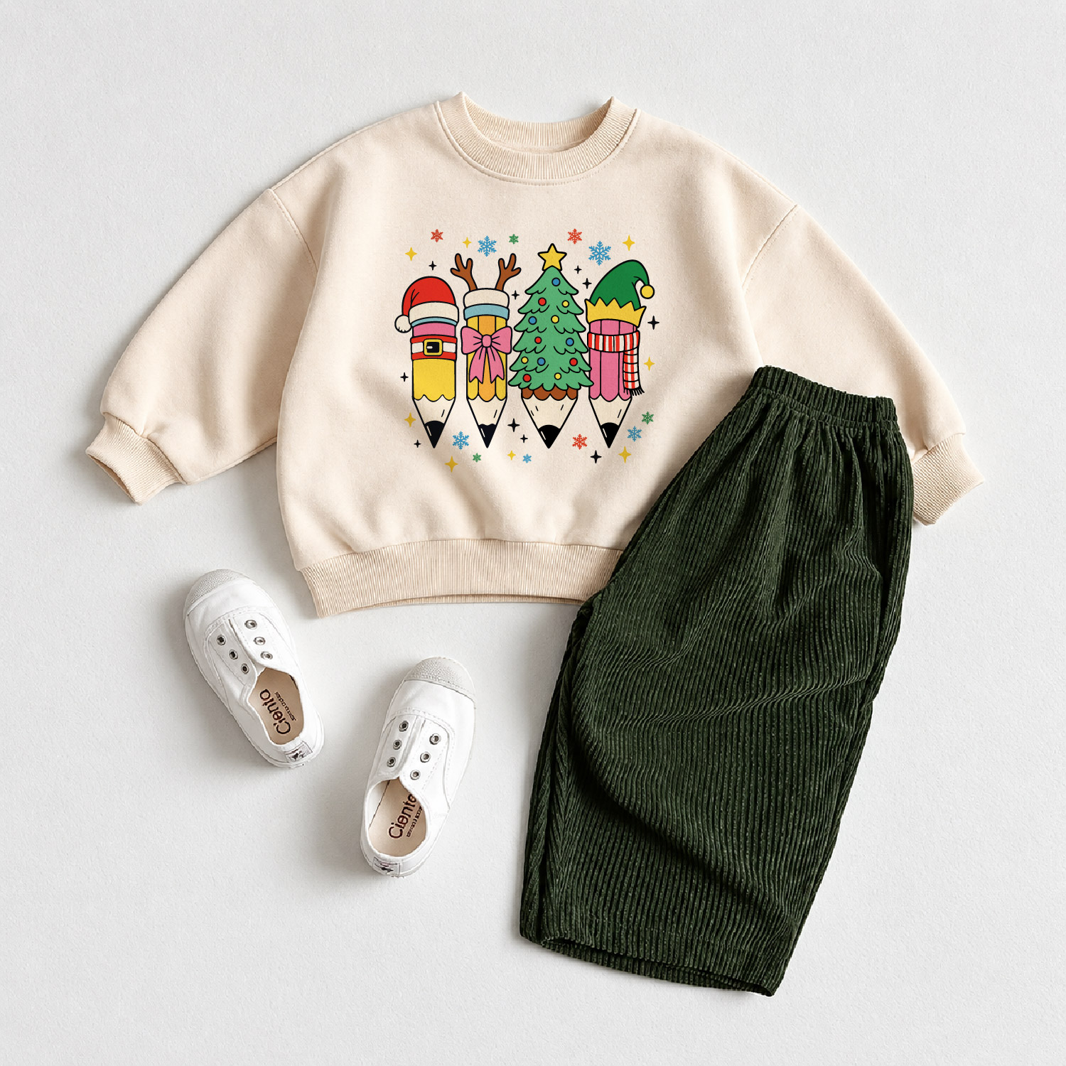 Baby Christmas Pen Sweartshirt and Pants 2-piece Set