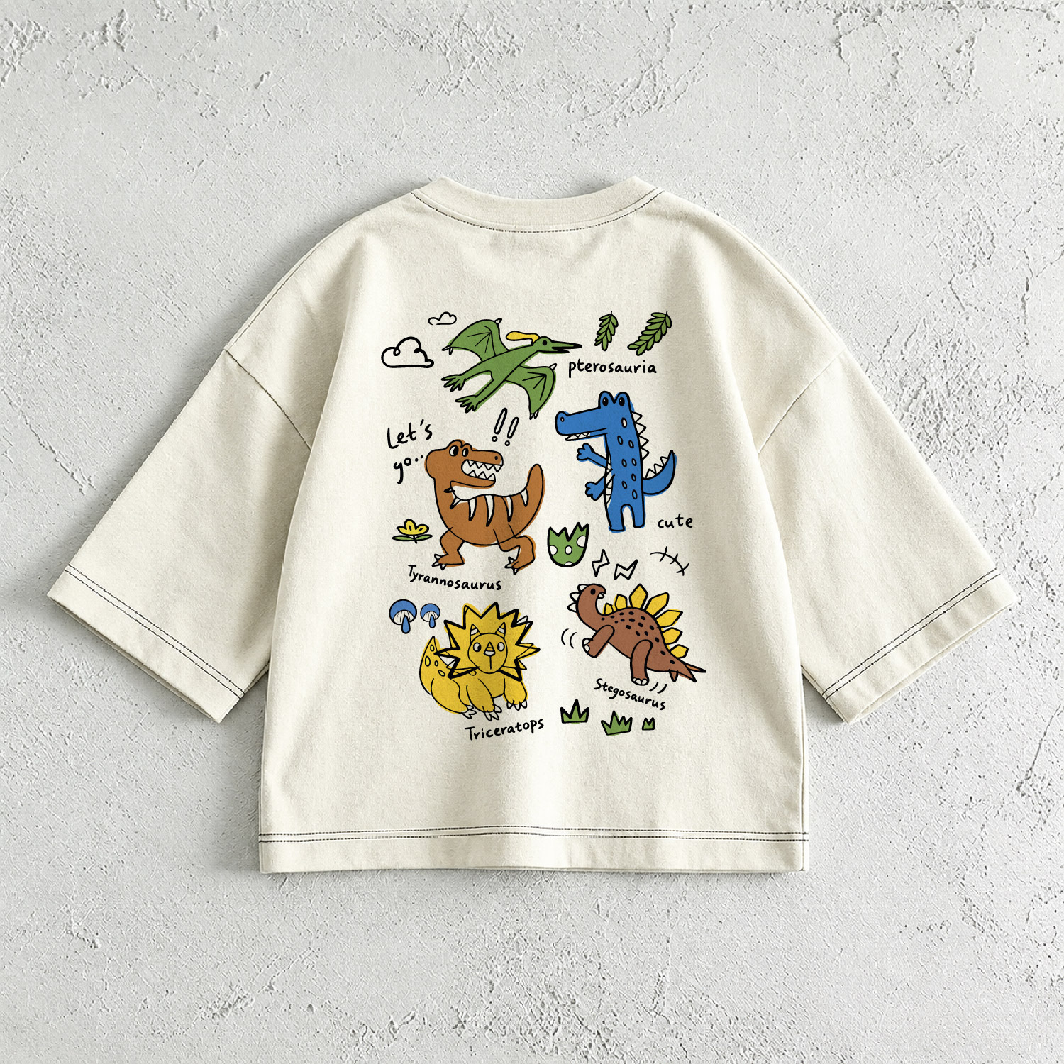Baby & Kids Dinosaur Print Front & Back T-Shirt (6M-12Y)