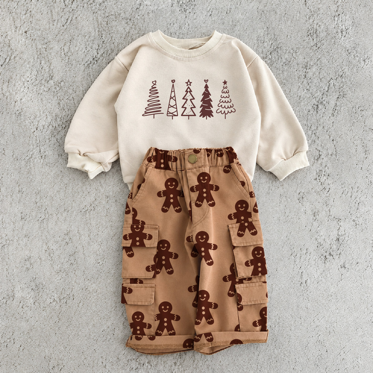 Baby & Kid Christmas Tree Sweatshirt 2-Piece Set