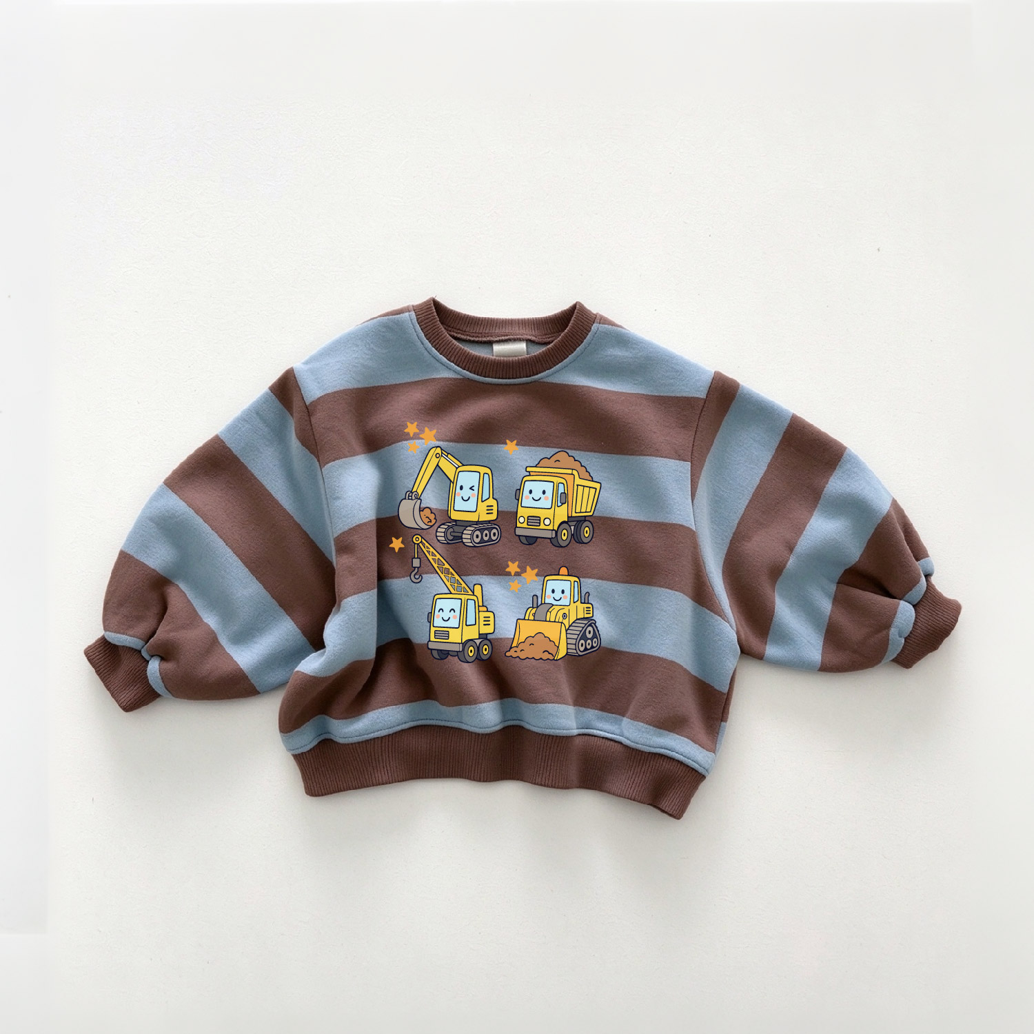 Baby & Kids Construction Vehicle Stripe Sweatshirt