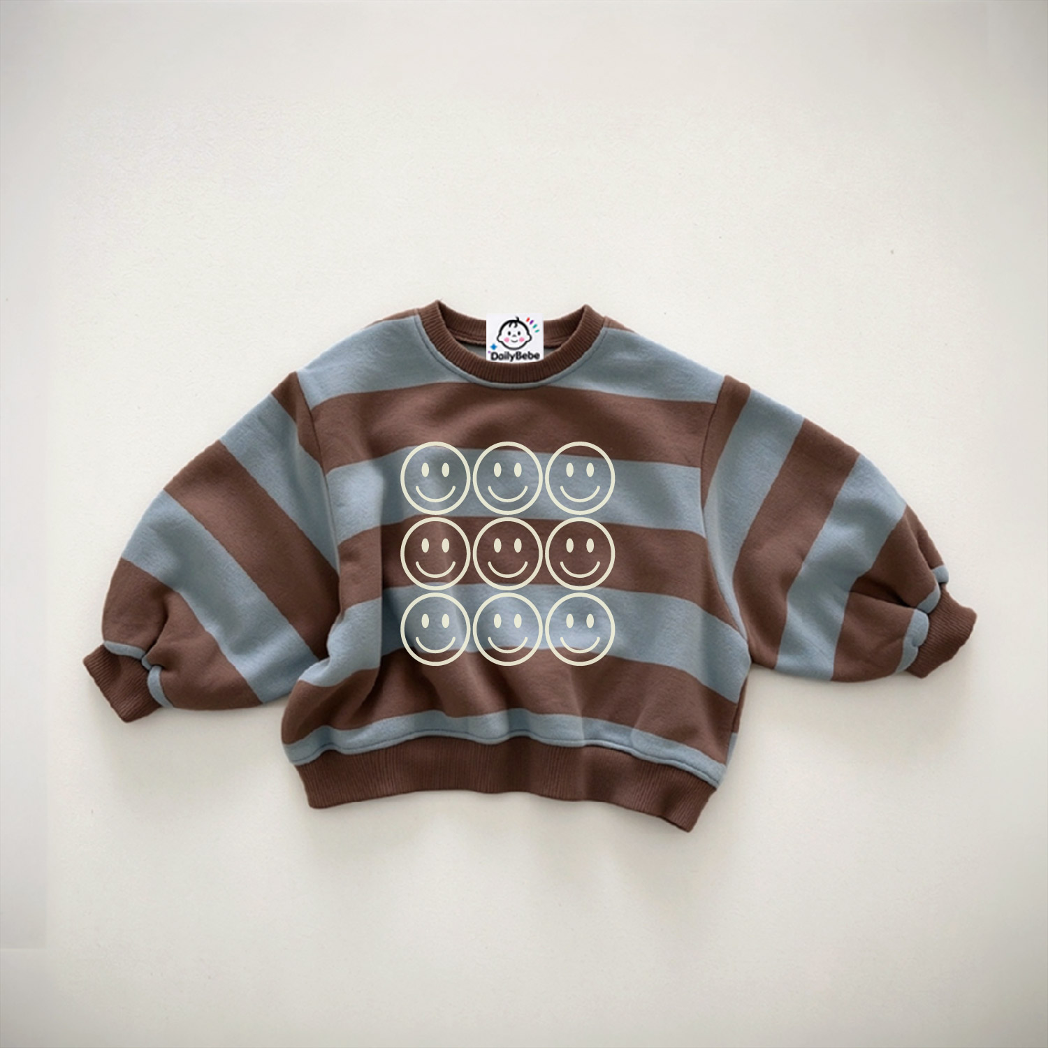 Baby & Kids Smiley Face Stripe Sweatshirt