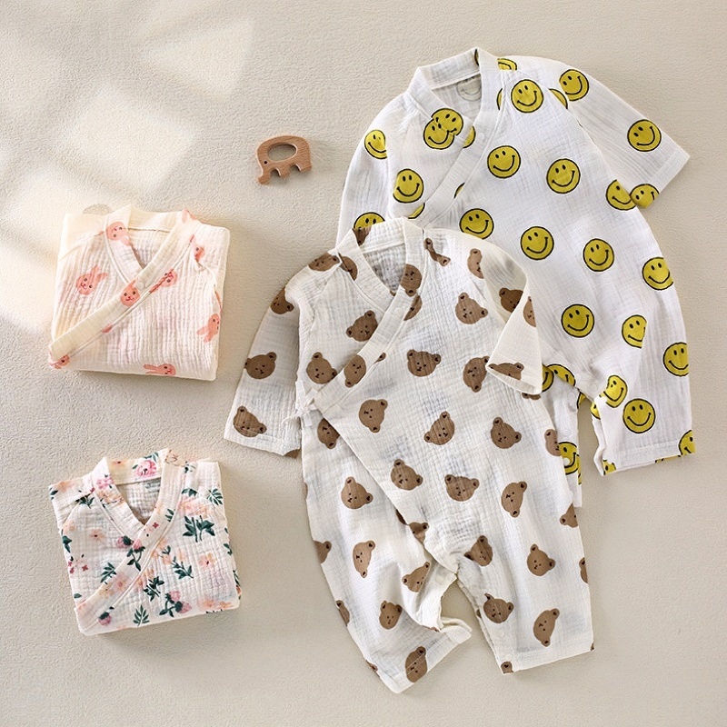 Baby Newborn Breathable Gauze Print Romper
