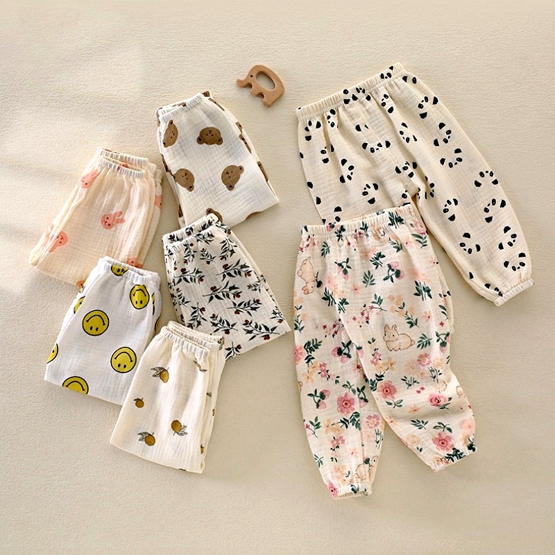Baby Toddler Gauze Breathable Print Pants