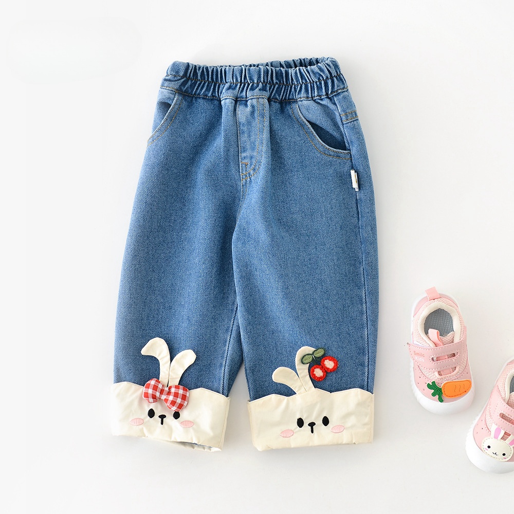 Baby Toddler Girl Rabbit Denim Straight Leg Pant