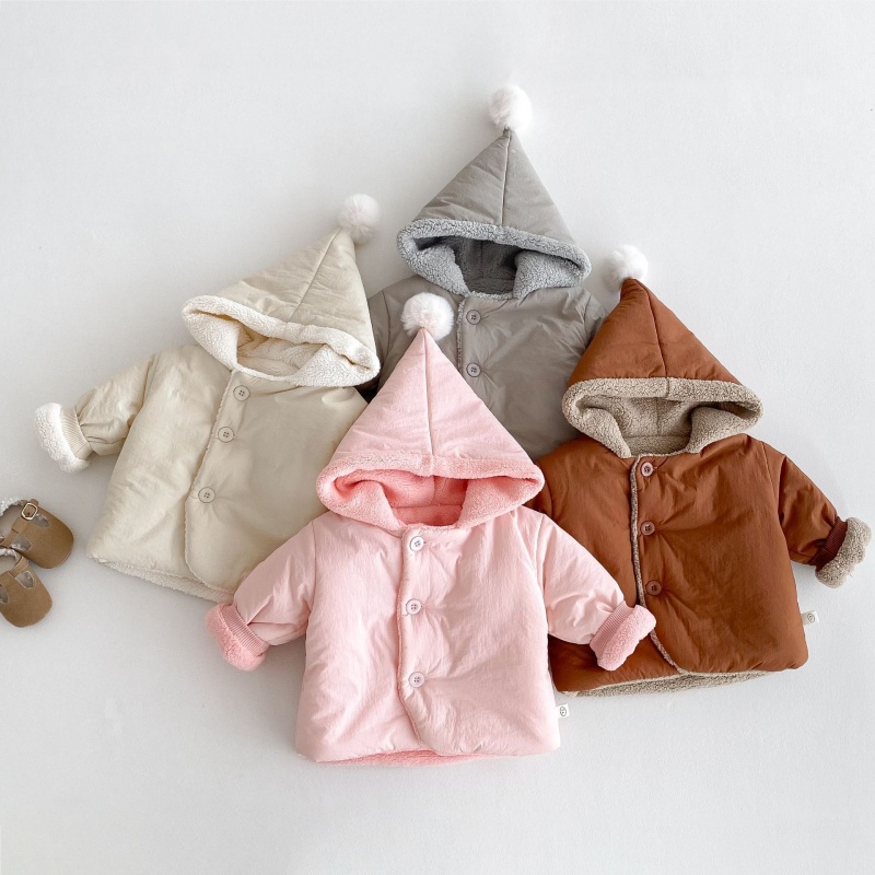 Baby Toddler Solid Color Warm Cotton Jacket