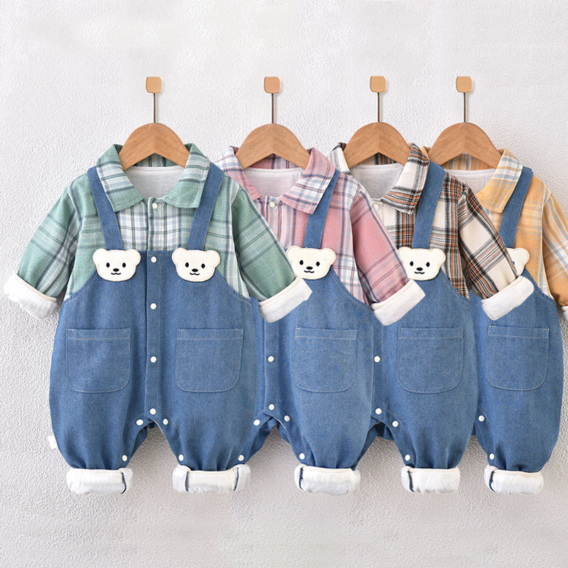 Baby Bear Shirt Overalls 2-piece Set