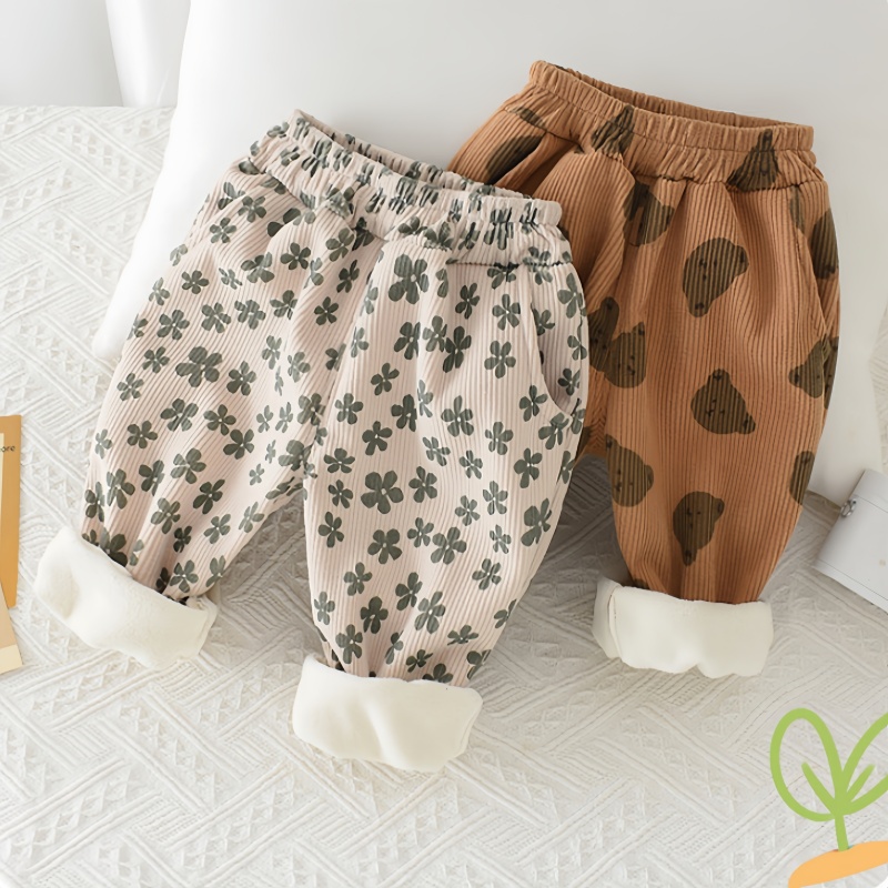 Baby Toddler Flower Bear Plush Pants