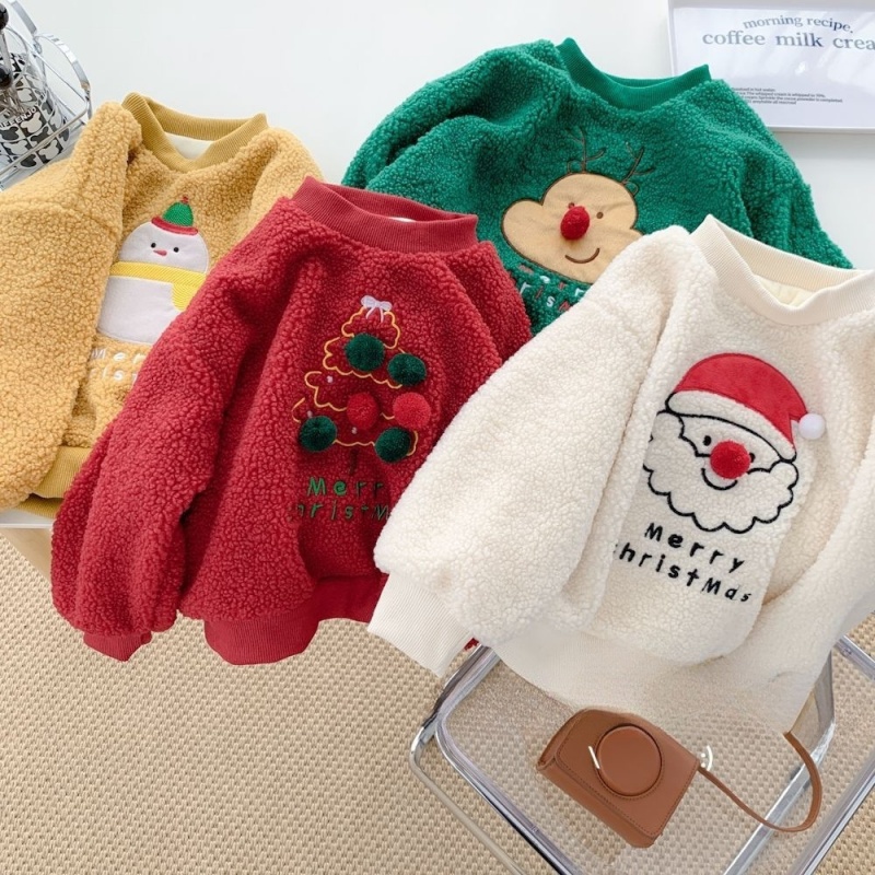 Christmas Baby Toddler Wool Lamb Sweatshirt