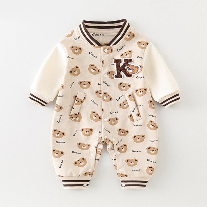 Baby Full Print Bear Head Romper 