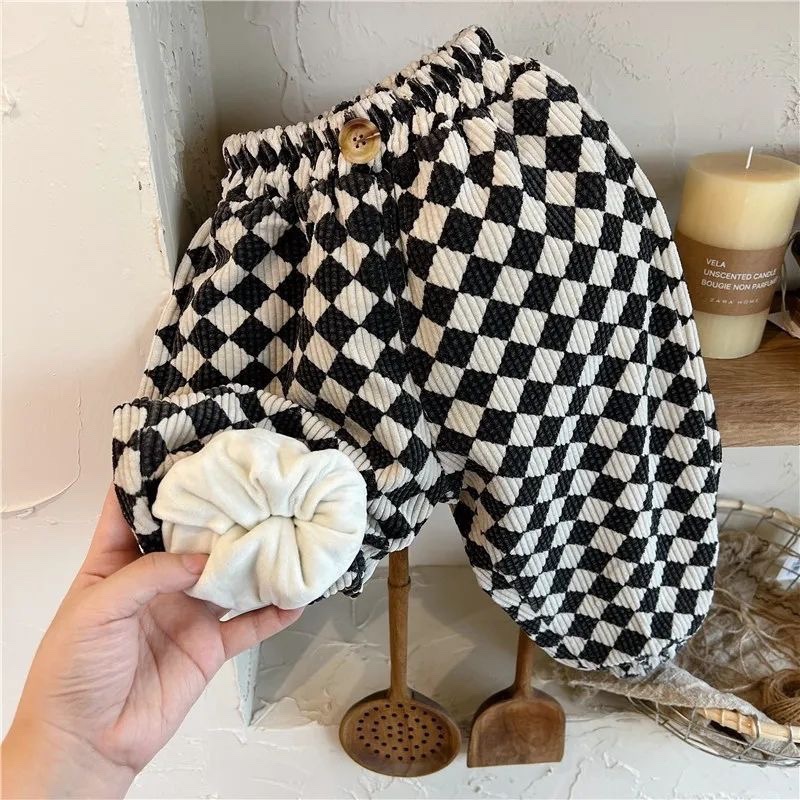 Baby Toddler Warm Plaid Pants