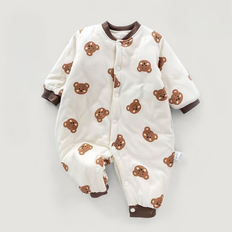 Cute Bear Baby Newborn Colorblock Romper