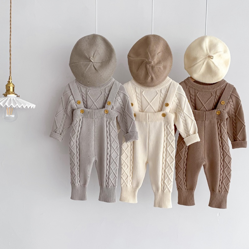 Baby Sweater Overalls Set