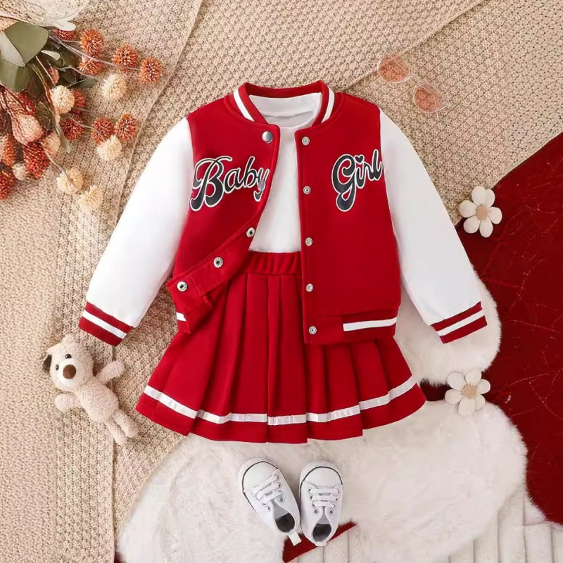 2-Piece Baby Toddler Girls Baseball Dress Set