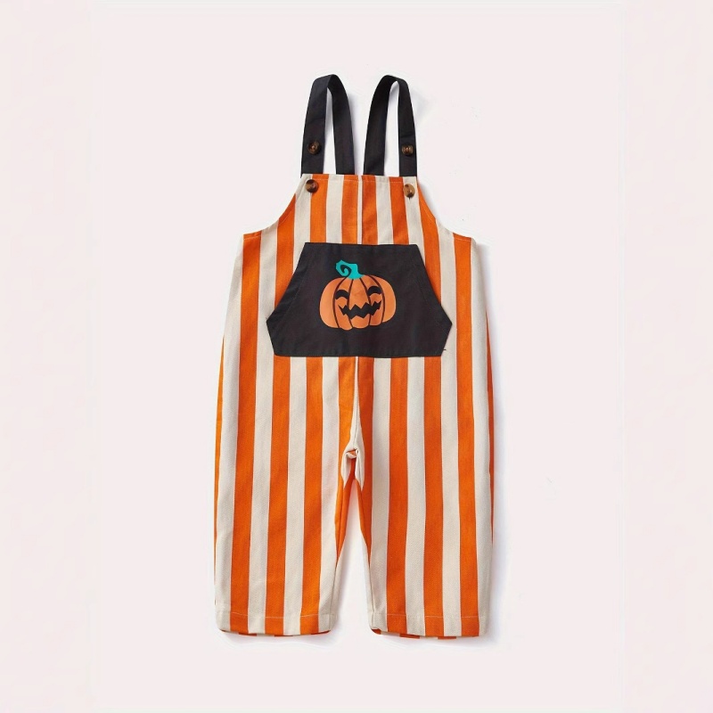 Baby Halloween Funny Pumpkin Printed Overalls