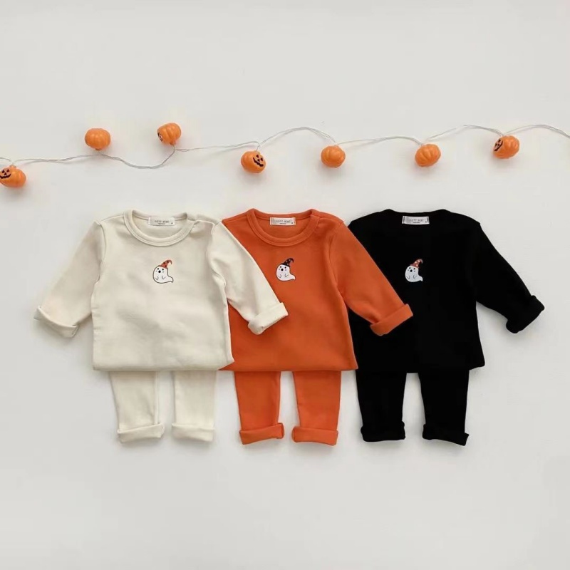 2-Piece Baby Halloween Spooky Ghost Print Set