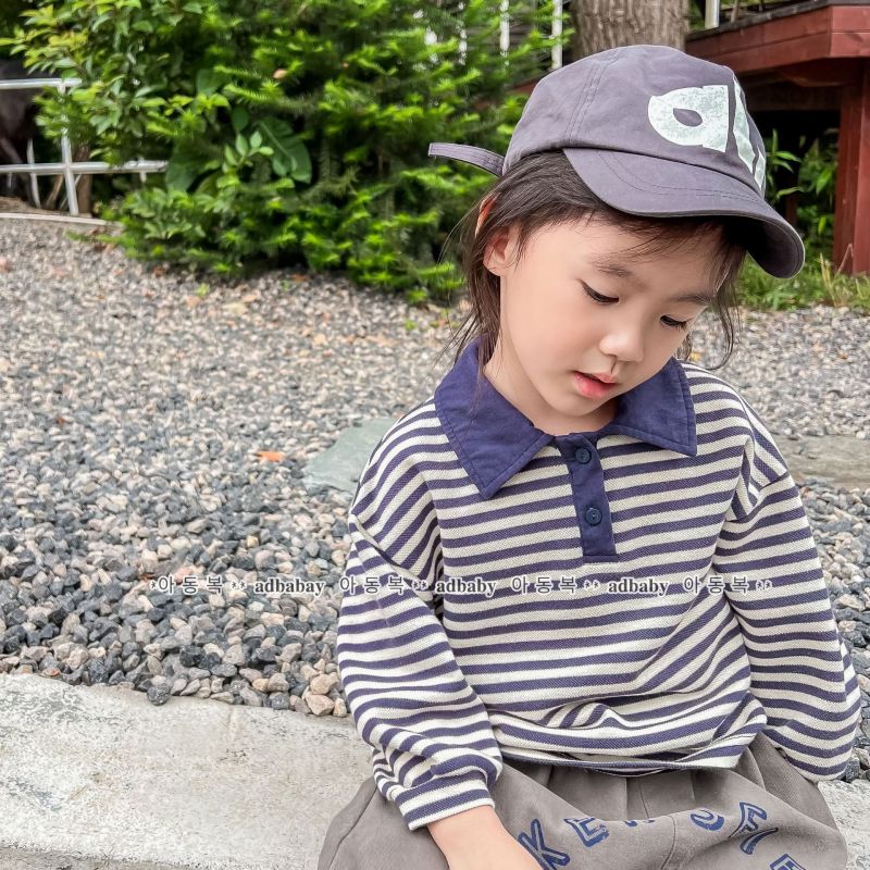 Toddler Polo Striped Casual Soft T-shirt
