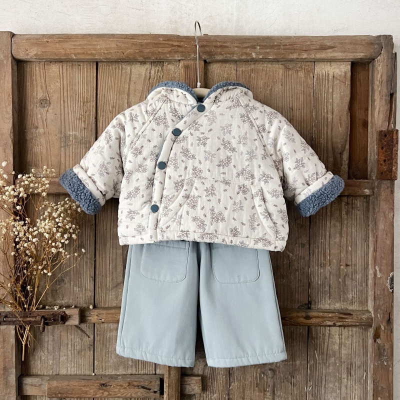 Baby Girl Small Floral Hooded Cotton Jacket