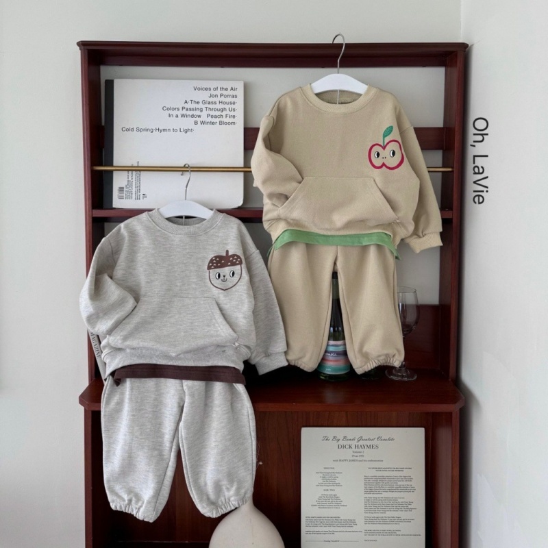 2-piece Baby Cartoon Print Patchwork Casual Sports Set