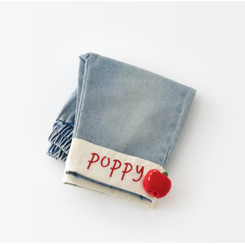 Baby Girl Cat Print Denim Pant