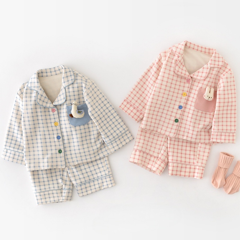 2-piece baby plaid pajama set