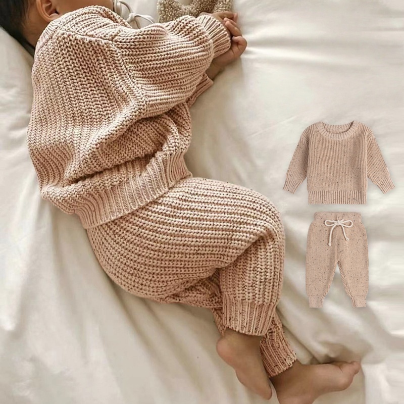 2-Piece Baby newborn Crew Neck Sweater