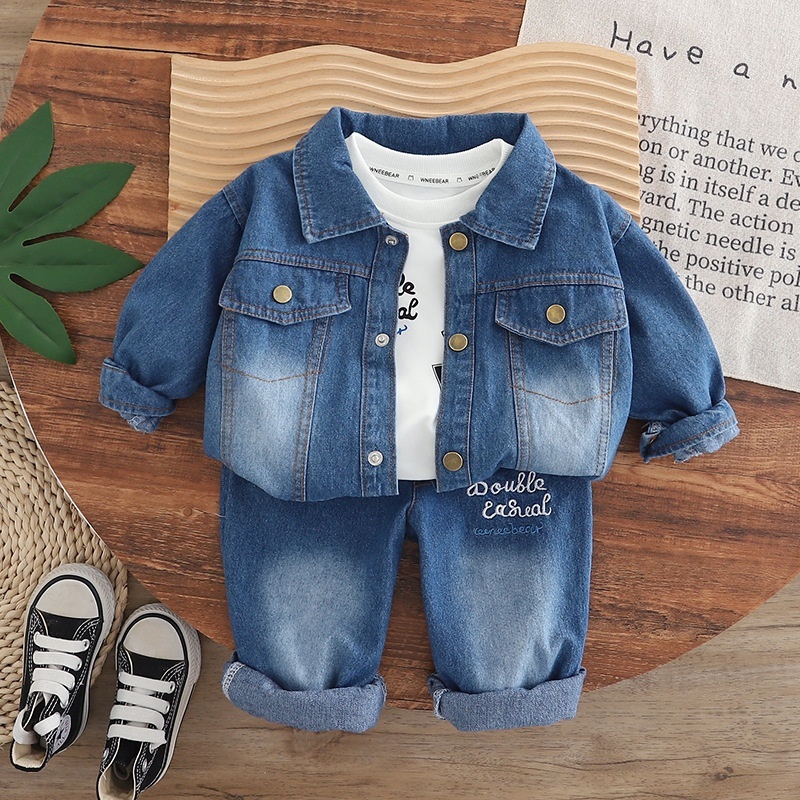 3-Piece Baby Toddler Gradient Denim Set