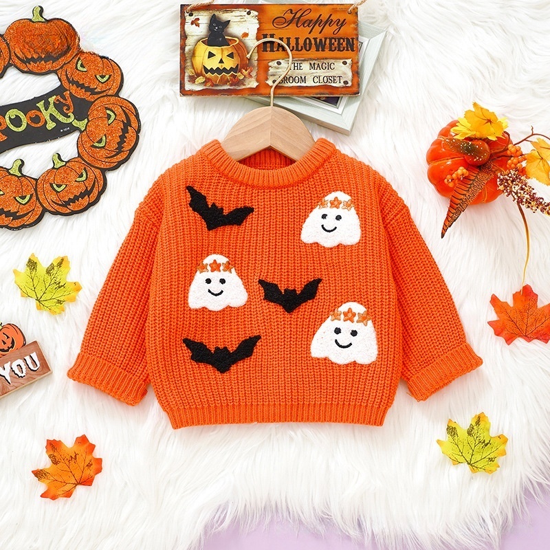 Baby Toddler Halloween Ghost Bat Sweater