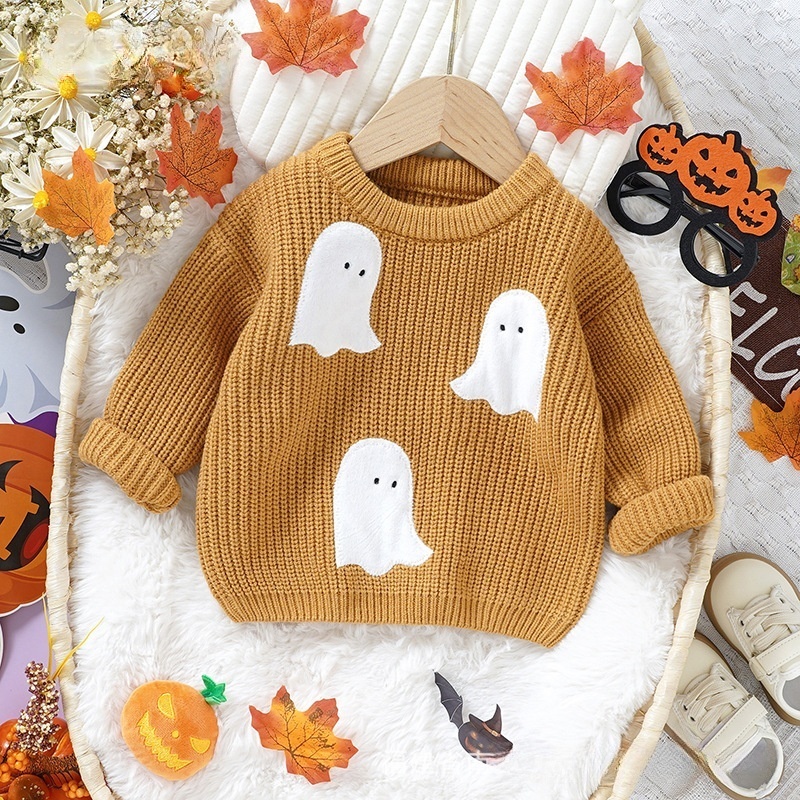 Baby Toddler Halloween Ghost Print Sweater
