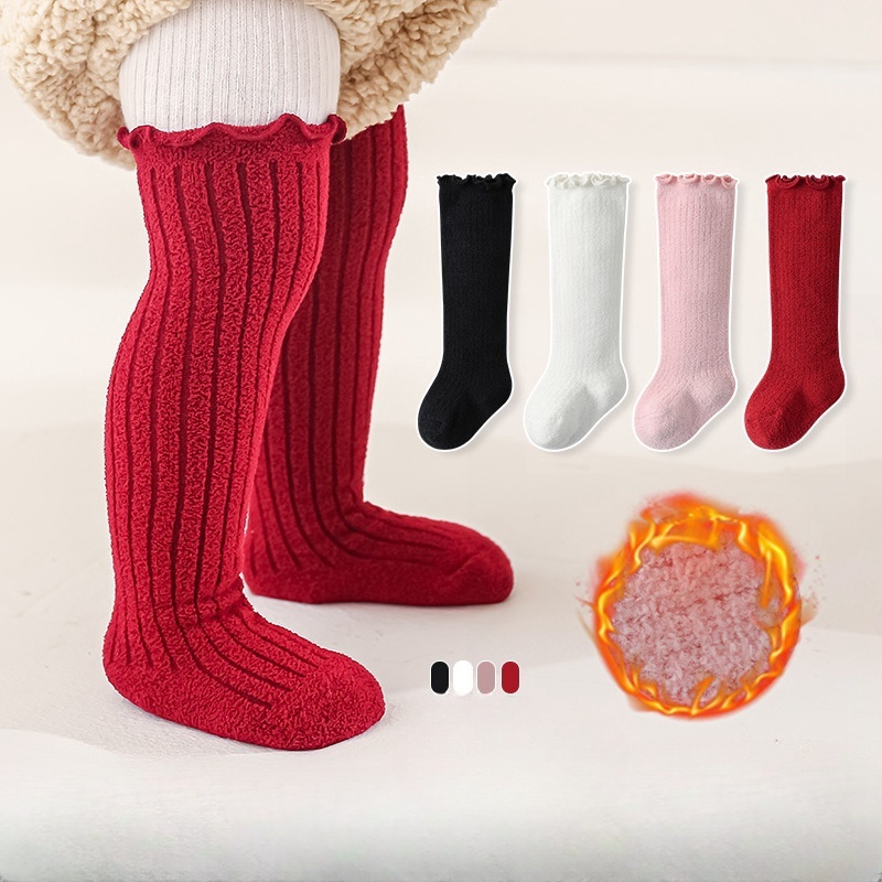 Baby Newborn Knee High Plush Stockings
