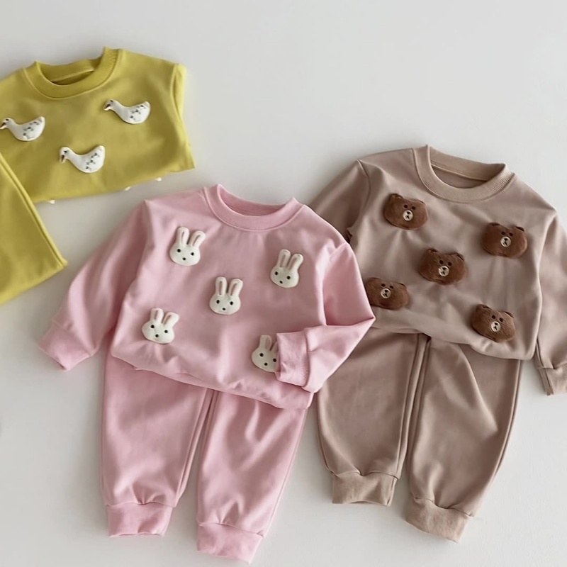 2-Piece Baby Toddler 3D Duck Animal Hoodie Set