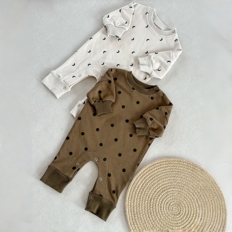 Baby Newborn Moon Polka Dot Print Rompers