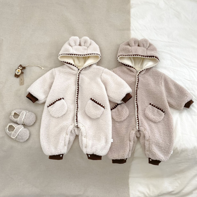 Baby Fleece-Lined Hooded Romper