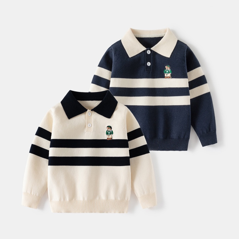 Baby Kids' Boy Bear Patchwork Sweater
