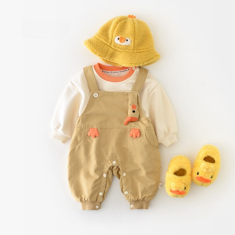Baby Toddler Fleece-Lined Duck Sweatshirt & Overalls