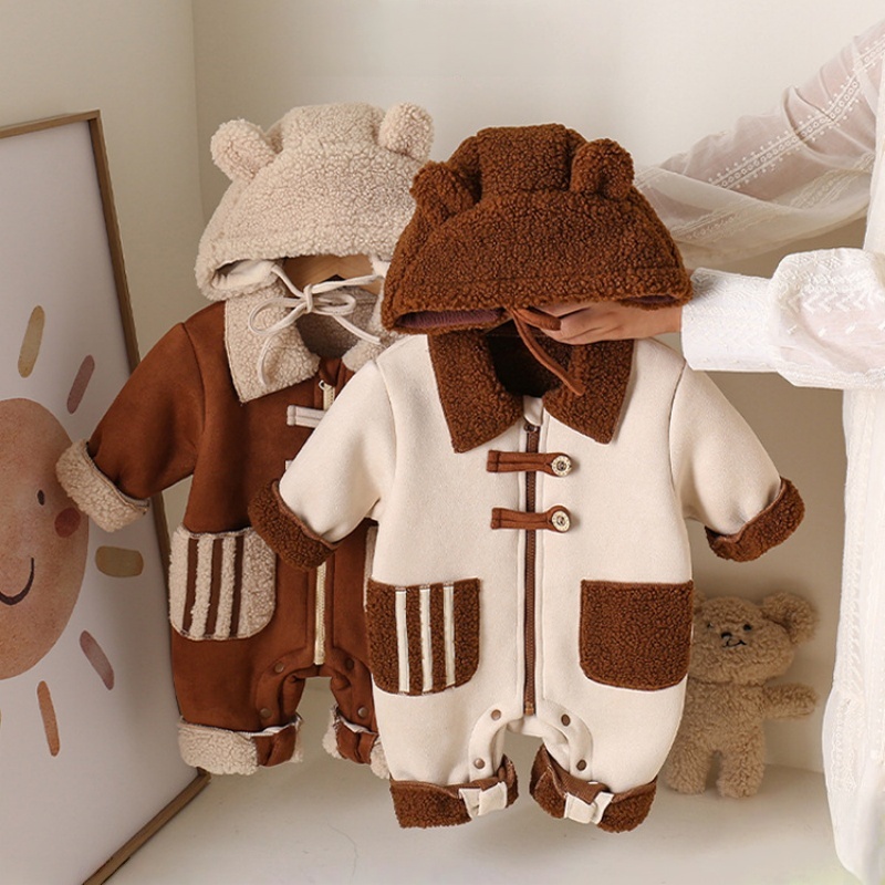 2-Piece Baby Fleece Hat Romper