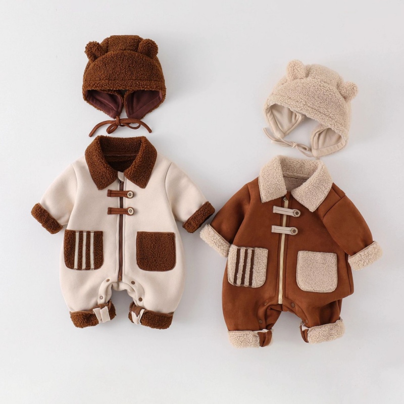 2-Piece Baby Fleece Hat Romper