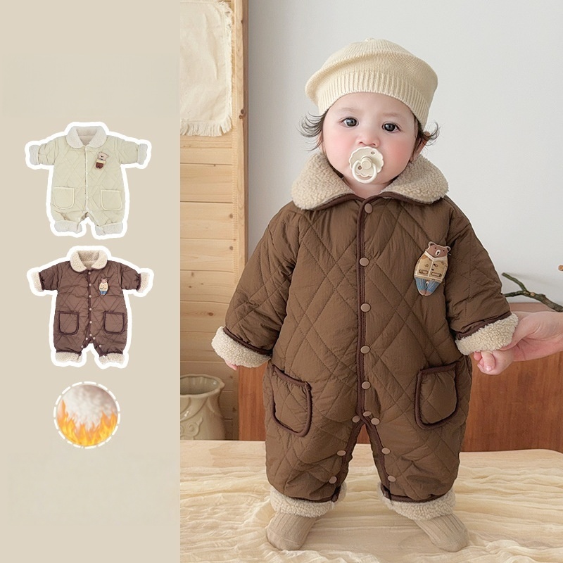Baby and Toddler Pocket Bear Fleece Romper