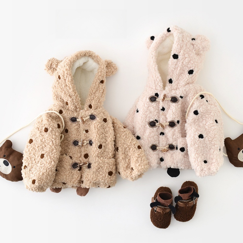 Baby and Toddler Polka Dot Horn Button Outerwear(Includes Bag)