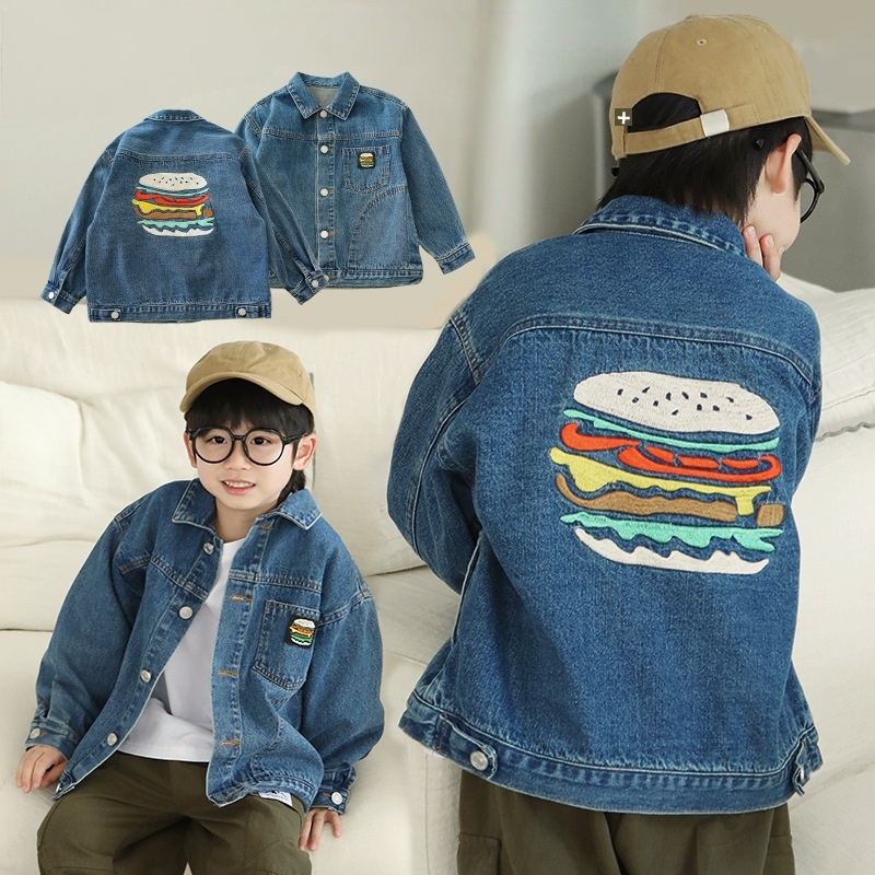 Kids' Boys' Hamburger Print Denim Jacket