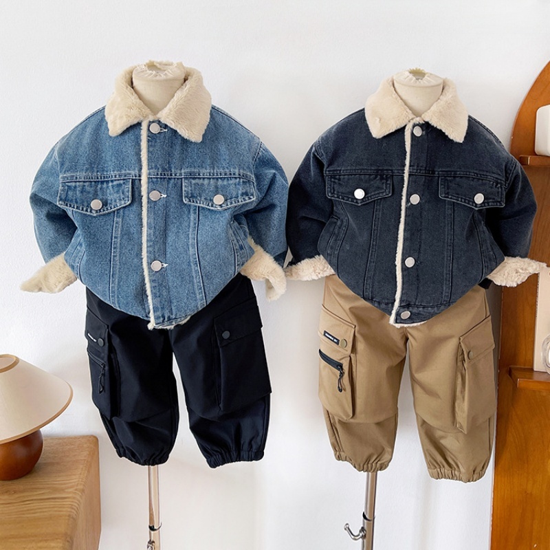 Baby Kids' Fleece-Lined Denim Outerwear
