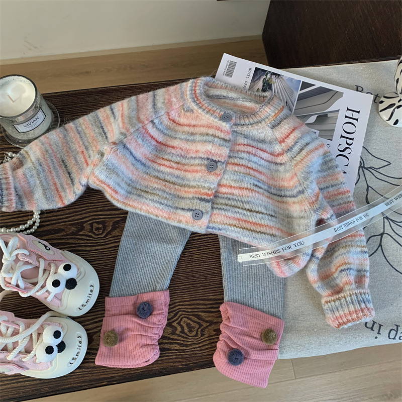 Toddler Kid Girl's Colorful Striped Sweater